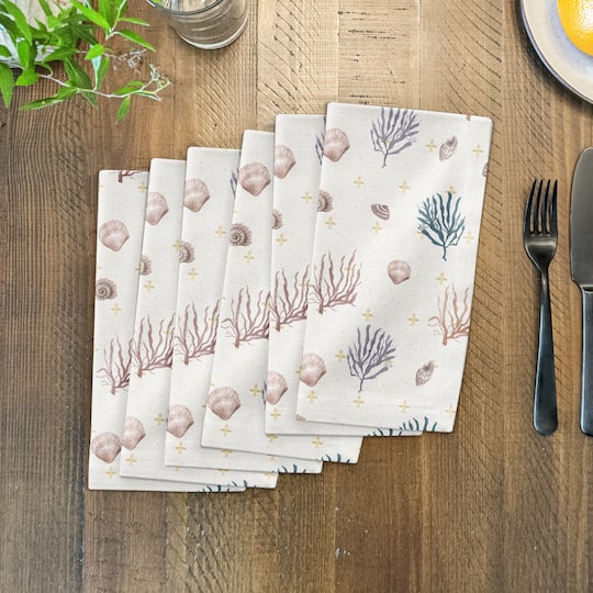 Multi Shell Coral Plus Cotton Twill Napkin